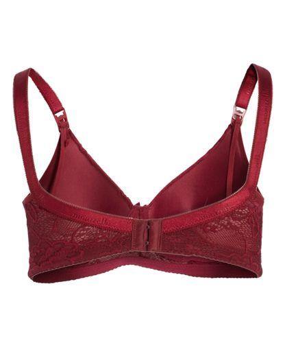 MAMA Lace nursing bra - Dark red - Ladies